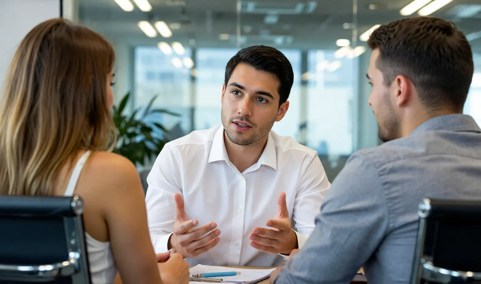 Clients meeting with a tax advisor to discuss their return