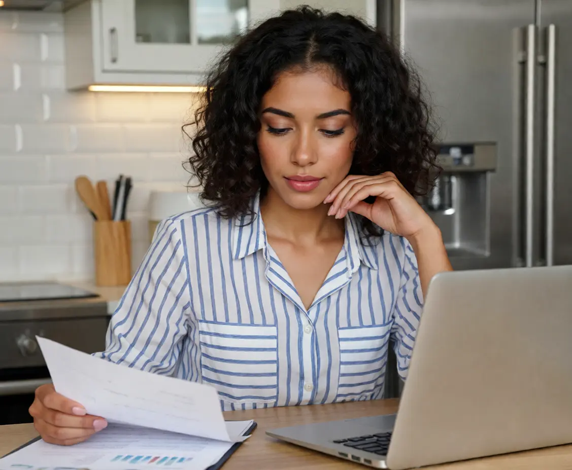 Self-employed professional working on a laptop